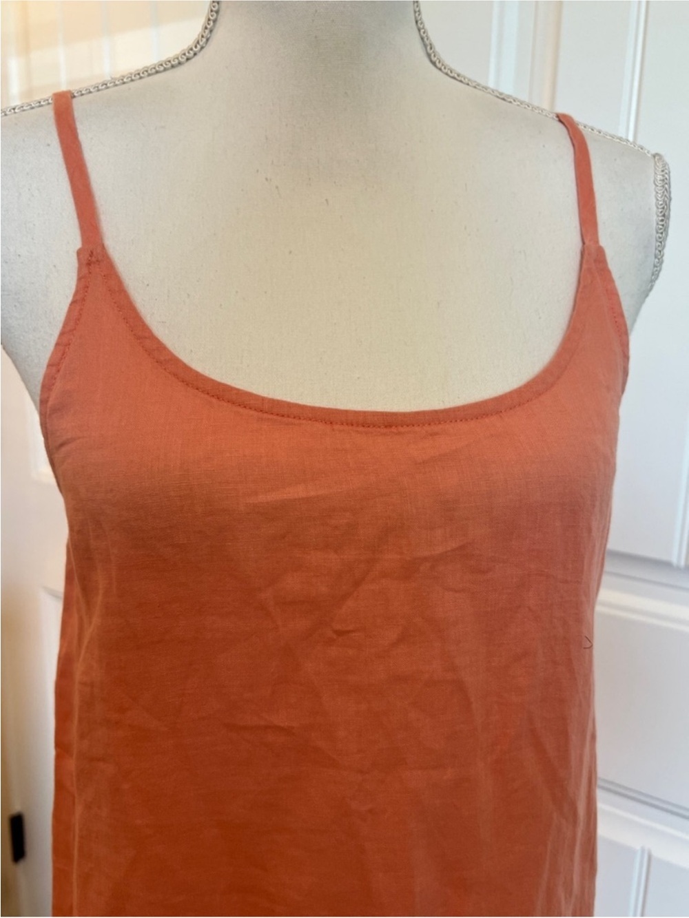 Eileen Fisher Soft Peach Linen Cami Dress - Picture 5 of 14